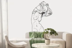 Fototapeta: Szkic kobiecej sylwetki na białym tle