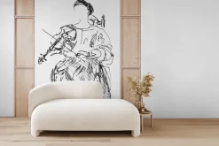 Fototapeta: Szkic kobiety grającej na skrzypcach