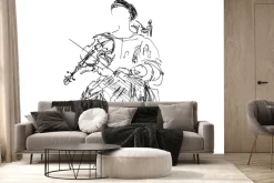 Fototapeta: Szkic kobiety grającej na skrzypcach