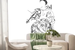 Fototapeta: Szkic kobiety grającej na skrzypcach