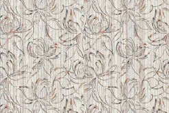 Fototapeta: Szkic kwiatów na tle delikatnych pasków