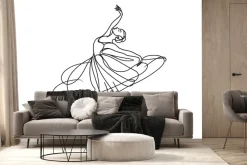 Fototapeta: Szkic linii tańczącej baletnicy