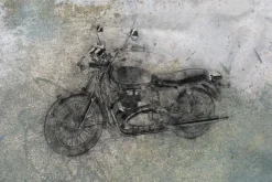 Fototapeta: Szkic motocyklu na betonowym tle