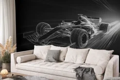 Fototapeta: Szkic pędzącego bolidu formuły 1