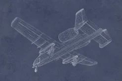 Fototapeta: Szkic samolotu na granatowym tle z teksturą betonu