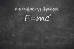 Fototapeta: Tablica szkolna ze wzorami fizyki i matematyki