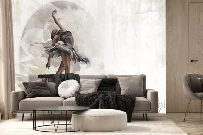 Fototapeta: Tańcząca baletnica w czarnej sukience
