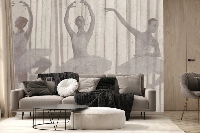 Fototapeta: Tańczące baletnice na teksturowym tle