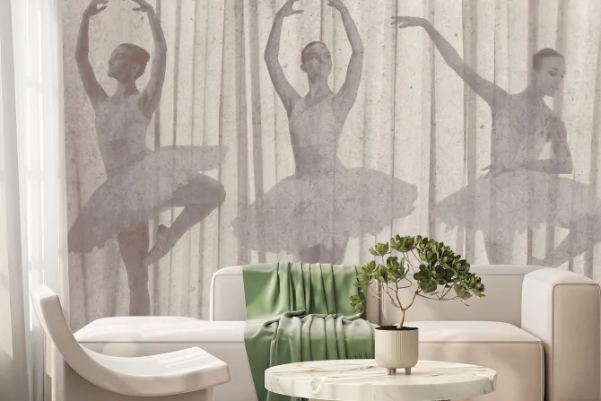 Fototapeta: Tańczące baletnice na teksturowym tle