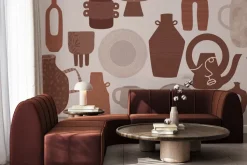 Fototapeta: Talerze z kubkami i dzbankami