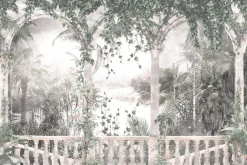 Fototapeta: Taras z łukami wśród tropikalnej roślinności