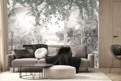 Fototapeta: Taras z łukami wśród tropikalnej roślinności