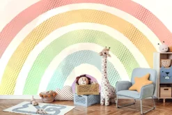 Fototapeta: Tęcza w pastelowych kolorach z kropkami