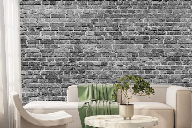 Fototapeta: Tekstura ściany z cegły w czerni i bieli