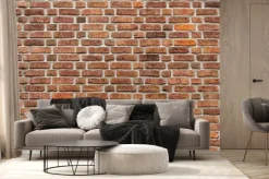 Fototapeta: Texture of old grunge red brick wall background