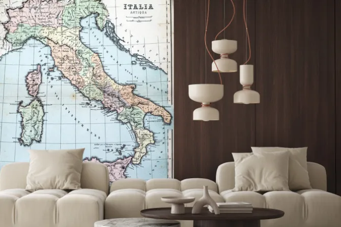 Fototapeta: 19th century mapa roman włoch