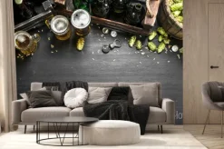 Fototapeta: Tło piwa. świeże piwo i składniki.