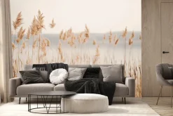 Fototapeta: Trawa dekoracyjna nad jeziorem