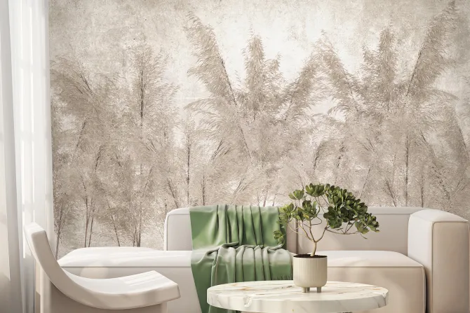 Fototapeta: Trawy ozdobne w odcieniach beżu elegancki motyw inspirowany naturą