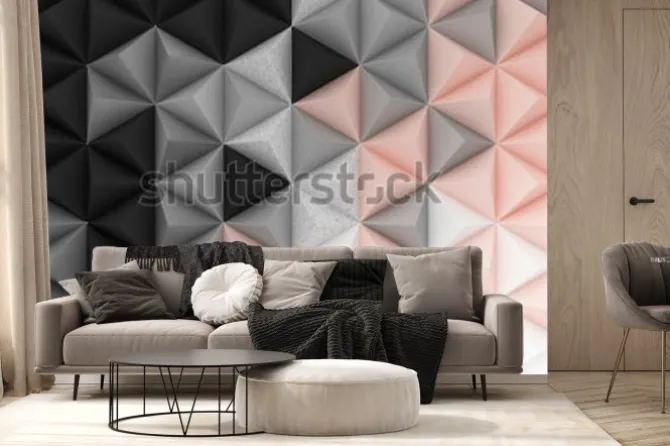 Fototapeta: Trójkąty w różnych kolorach 3d