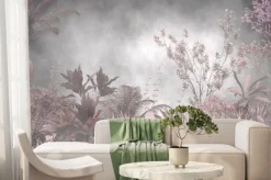 Fototapeta: Tropical leaves and trees wallpaper design - 3d