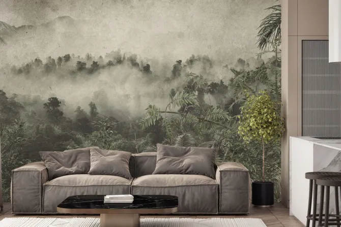 Fototapeta: Tropikalna dżungla we mgle