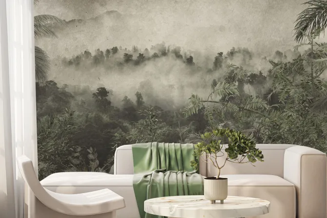 Fototapeta: Tropikalna dżungla we mgle