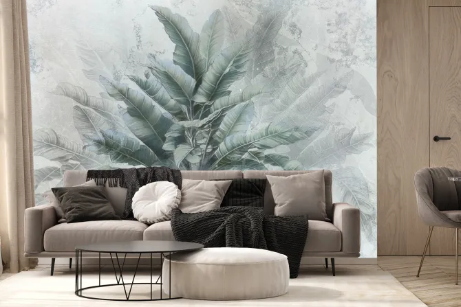 Fototapeta: Tropikalne drzewo bananowiec zielone liście