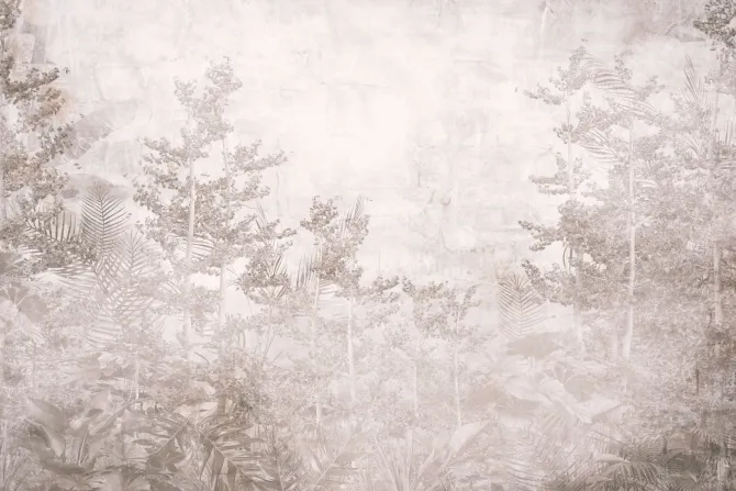 Fototapeta: Tropikalne drzewa i liście w stylu monochromatycznym