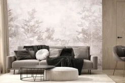 Fototapeta: Tropikalne drzewa i liście w stylu monochromatycznym