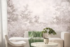 Fototapeta: Tropikalne drzewa i liście w stylu monochromatycznym