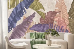 Fototapeta: Tropikalne kolorowe liście bananowca