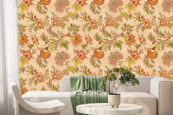 Fototapeta: Tropikalne kwiaty z roślinnością