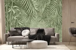 Fototapeta: Tropikalne liście i pędy bambusa