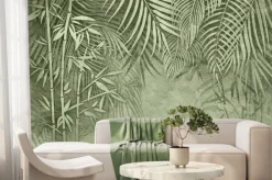 Fototapeta: Tropikalne liście i pędy bambusa