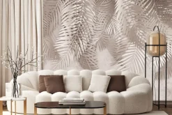 Fototapeta: Tropikalne liście palm w beżach