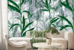 Fototapeta: Tropikalne liście na betonie