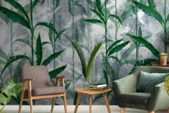 Fototapeta: Tropikalne liście na betonie