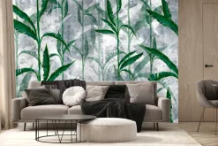 Fototapeta: Tropikalne liście na betonie