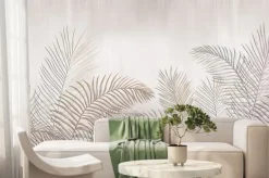 Fototapeta: Tropikalne liście palmy na jasnym tle