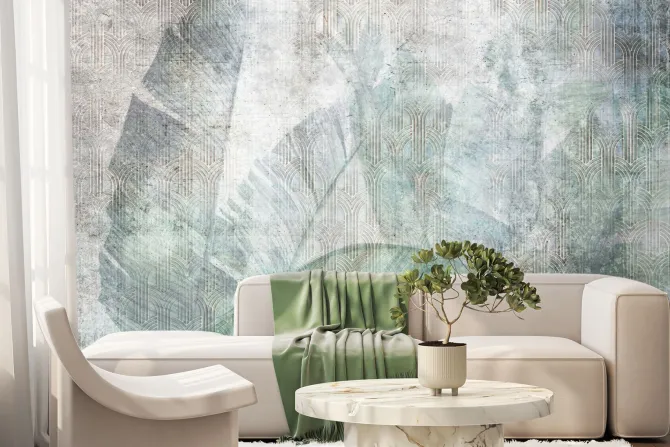 Fototapeta: Tropikalne liście w stylu loft