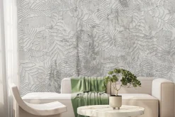 Fototapeta: Tropikalne liście na teksturowym betonowym tle