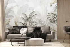 Fototapeta: Tropikalne rośliny palma monstera liście