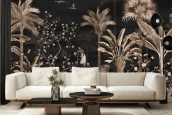 Fototapeta: Tropikalne rośliny palmy monstery