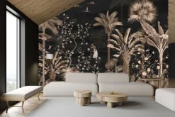 Fototapeta: Tropikalne rośliny palmy monstery