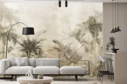 Fototapeta: Tropikalne rośliny dżungla na teksturowym tle