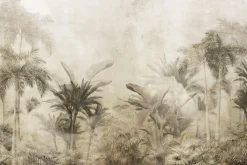 Fototapeta: Tropikalne rośliny dżungla na teksturowym tle