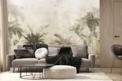 Fototapeta: Tropikalne rośliny dżungla na teksturowym tle