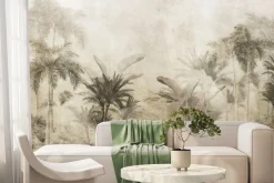 Fototapeta: Tropikalne rośliny dżungla na teksturowym tle