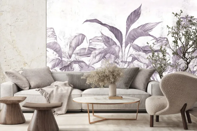 Fototapeta: Tropikalne rośliny w fiolecie